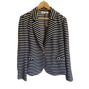 NWOT Cato Size Large Striped Nautical Preppy Blazer Gold Buttons Stretch